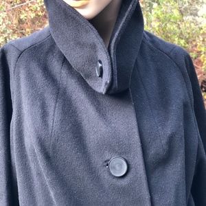 VTG 40S 50S GLORIA GAY BLACK WOOL DRESS COAT